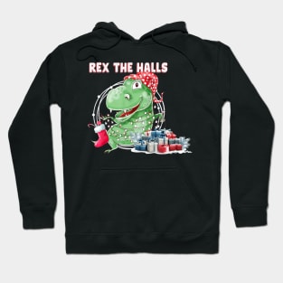 T Rex The Halls Christmas Dinosaur Hoodie